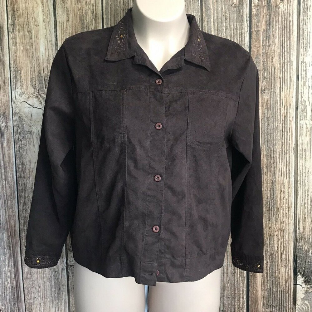 Kenneth Too Women's Button Up Blazer Top ~ Sz XL